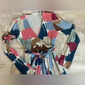 Boden Jersey Knit Long Sleeve
Wrap Dress Size 2